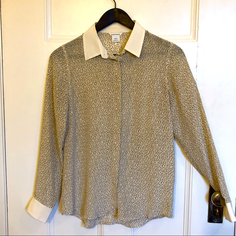 Club Monaco silk animal print blouse XS
